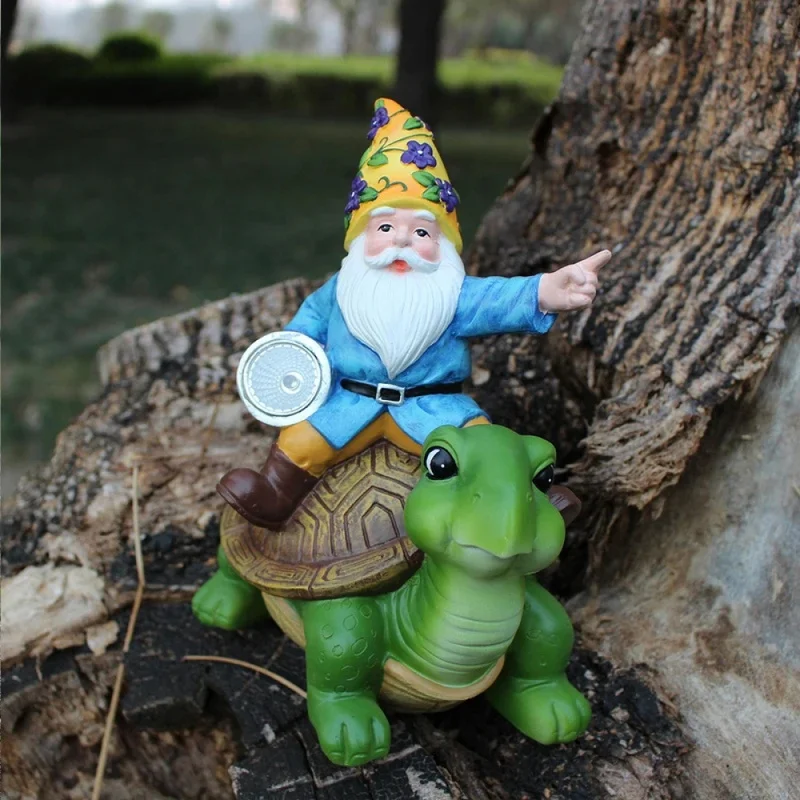 Tortoise Dwarf Solar Electronic Night Light, Outdoor Garden & Yard Floor Decoration Resin Ornament
