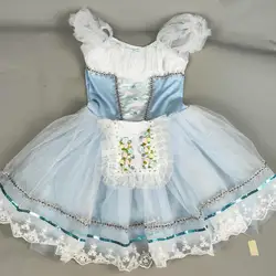 Gonna Tutu di balletto romantico lungo blu per ragazze bambini donne morbido Tulle abito lungo costumi da prestazione abito spagnolo Giselle