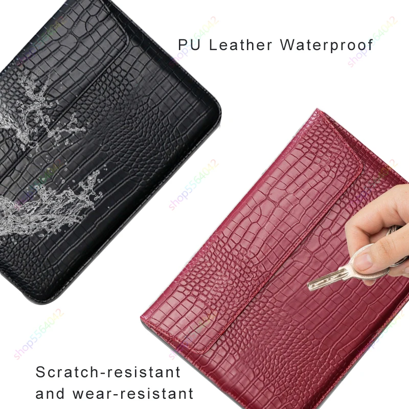 14.6\'\' Tablet Sleeve for Samsung Galaxy Tab S9 S8 Ultra 2023 X910 A9 Plus S9FE Leather Crocodile Skin Unisex Envelope Tablet Bag