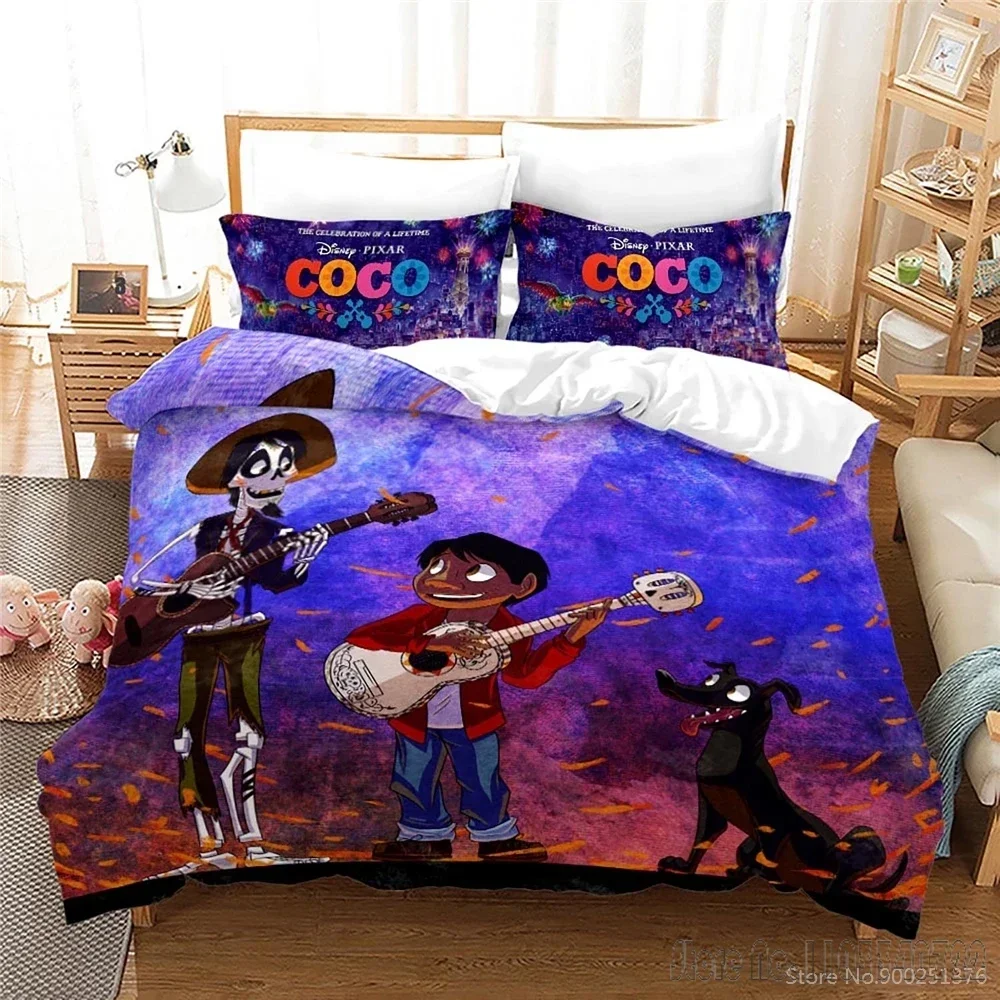 Disney Cartoon Coco 3D Printed Love Child Duvet Cover Set HD Comforter Cover Bedclothes for Kids Bedding Sets Bedroom Decor