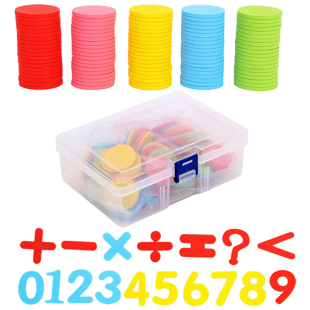 1 ボックス教育用ラウンドディスク算術幼児用カウントディスク数学学習就学前数学教育器具カラー