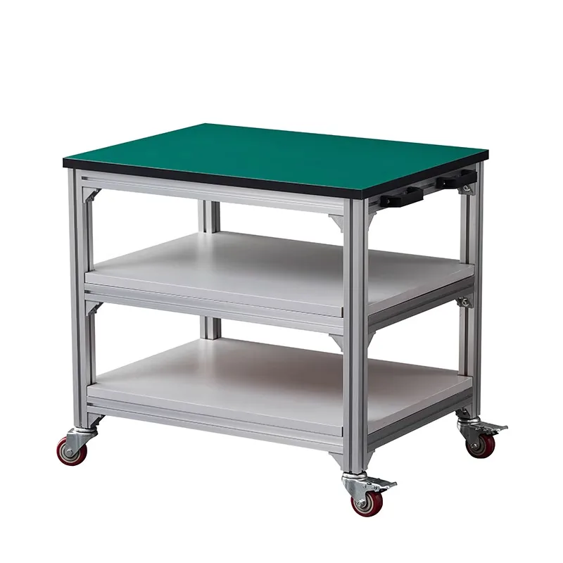 Production Line Aluminum Alloy Profiles Anti-static Workbench  Workshop Movable Trolley Operating Table