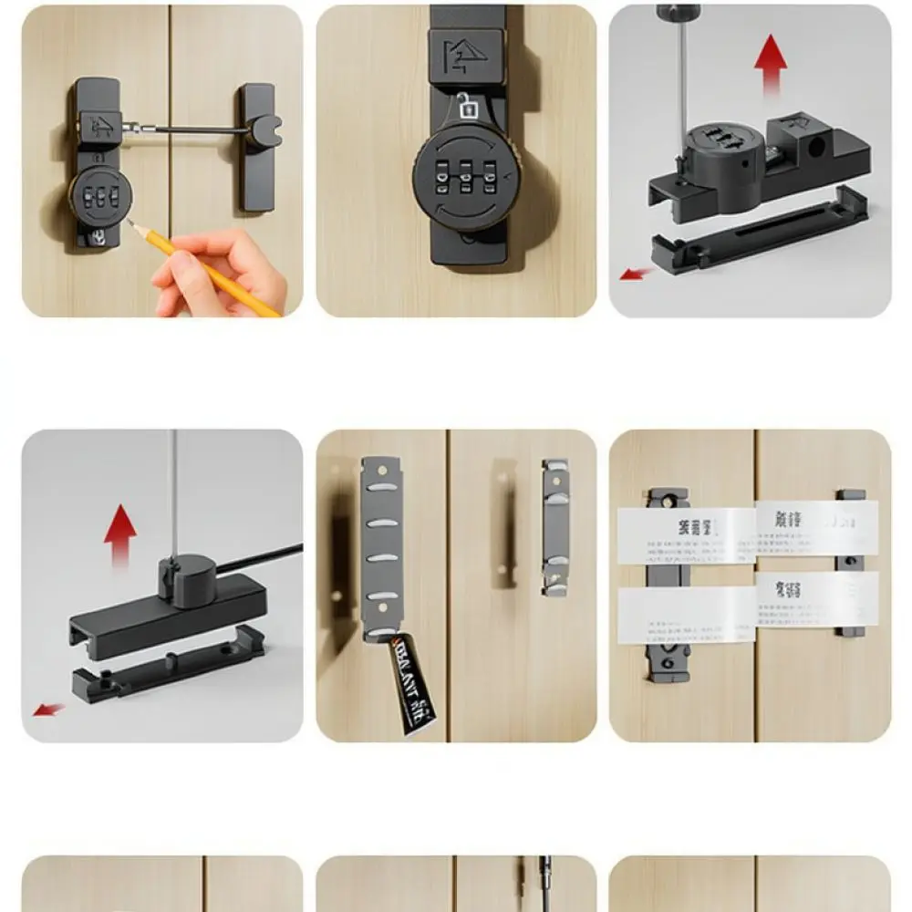 Durable Zinc Alloy Password Security Bolt Sliding Door Window Hardware Anti Theft Latch Child Safety Protection