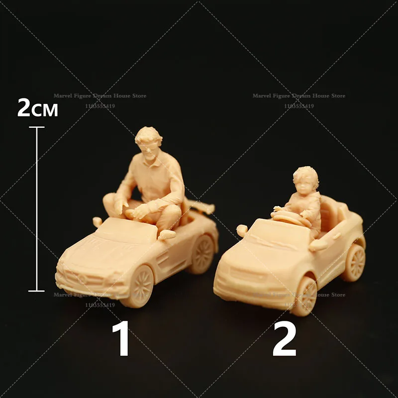 

A361 1/64 1/43 Scale Miniature Scene Dolls Man Children'S Manned Toy Car DIY Un-panited White Mini Figure Micro Resin Model