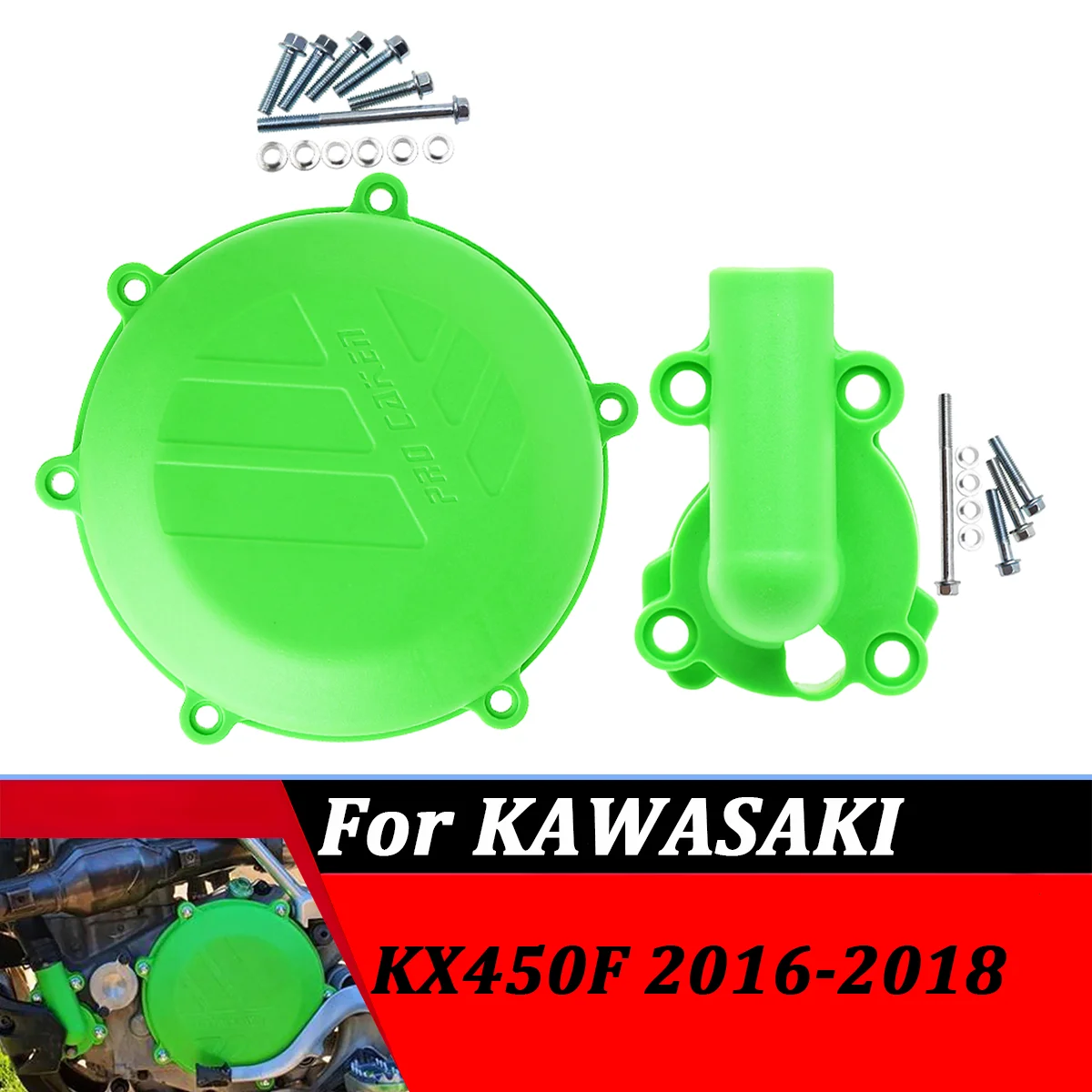 

Dirt bike Plastic Water Pump Clutch Guard Protector Cover For Kawasaki Motorcycle 2016 2017 2018 KX450F KX 450F KX-450F KXF450F