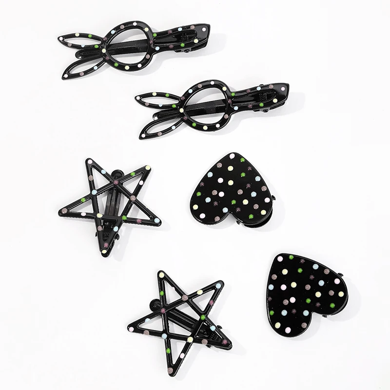 Sweet And Cute Color Drop Oil Hair Clip Metal Frosted Wave Point Hair Clip Bangs Clip Side Clip Hair Accessories Women