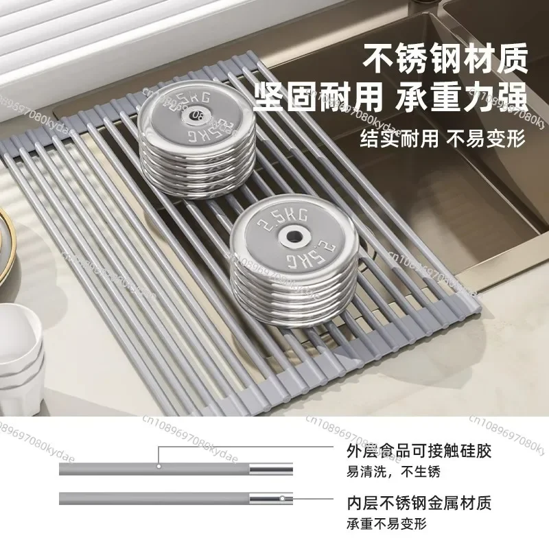 Postage Excellent Drain Rack Sink Dish Storage Rack Pool Dish Rack Kitchen Shelf Foldable Drain Basket