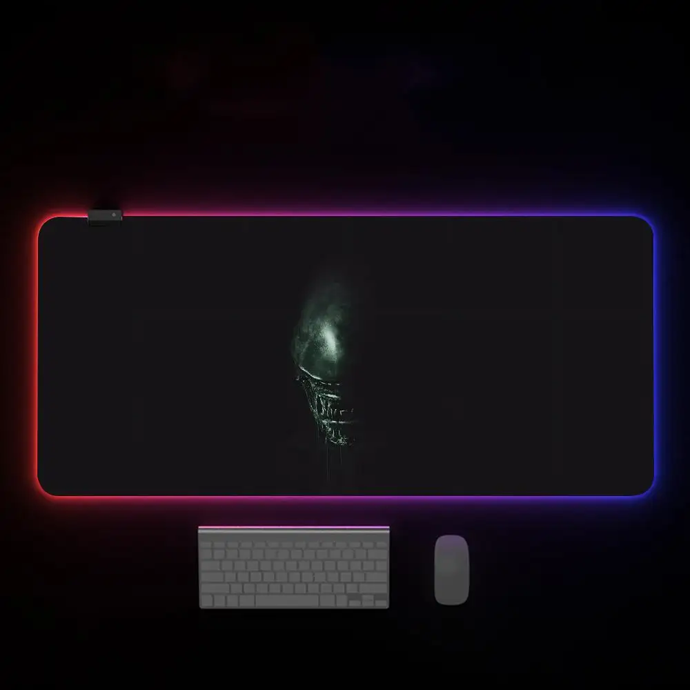 Imagem -03 - A-alien M-movies Mouse Pad Rgb Mousepad Gaming Mouse Pad Backlight Acessórios para pc Teclado Gamer Backlit Mat Mesa