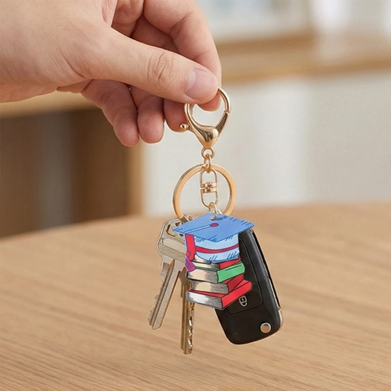 4xColorful School Themed Keyrings For Gifting During Academic Occasion