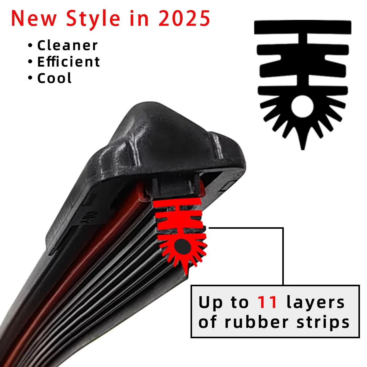 YONGRUN ممسحة السيارات 11 طبقة شريط مطاطي، مناسبة لموصلات علامة التبويب قرصة قطع غيار السيارات 14 "16" 17 "18" 19 "20" 21 "22" 24 "26" #2