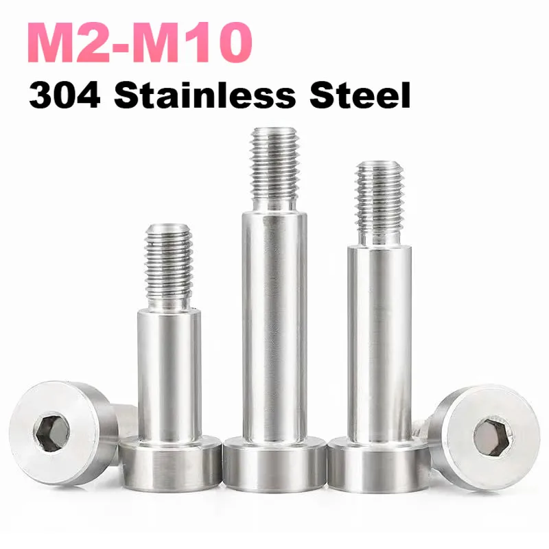 M2 M2.5 M3 M4 M5 M6 M8 M10 Hex Drive Socket Cap Head Shoulder Screw Allen Key Bolt 304 A2-70 Stainless Steel