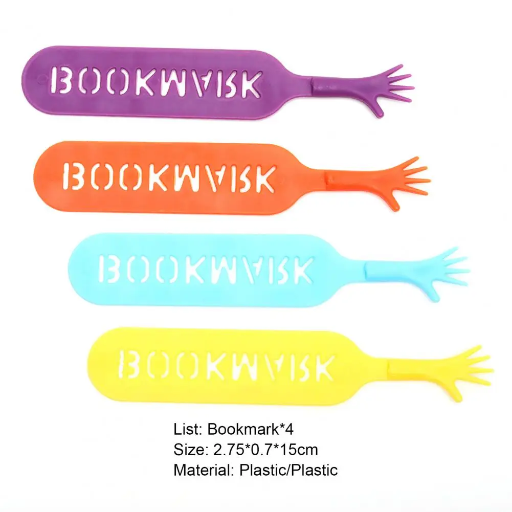 4Pcs Bookmarks Creative Shape Anti-deform Plastic Unique Cute Help Me Bookmark Stationery for Home