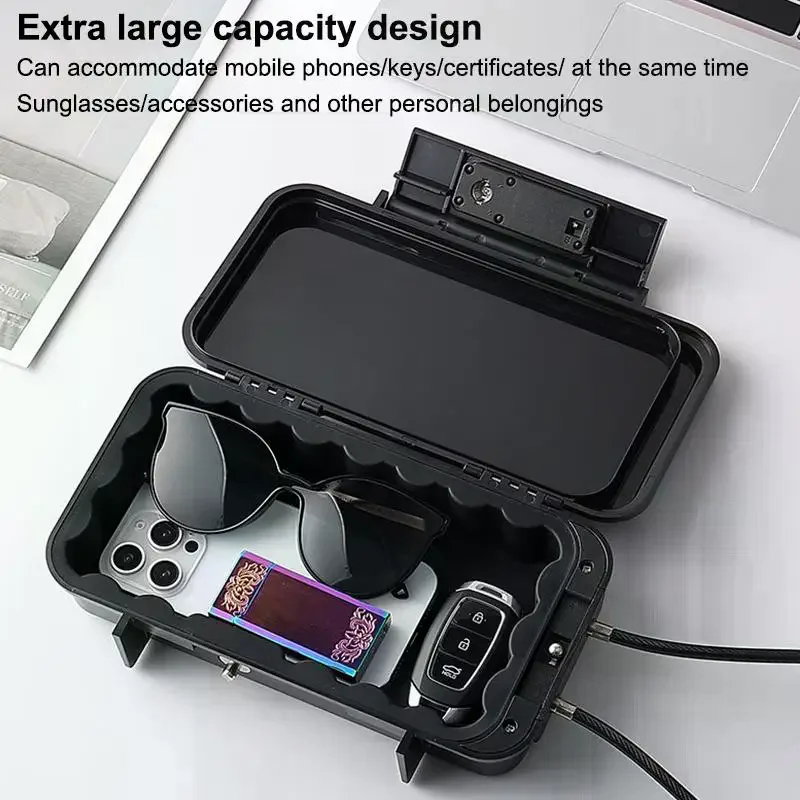 Travel Security Lock Box Portable Beach Safe with 4 Digit Combination and Strong Steel Wire