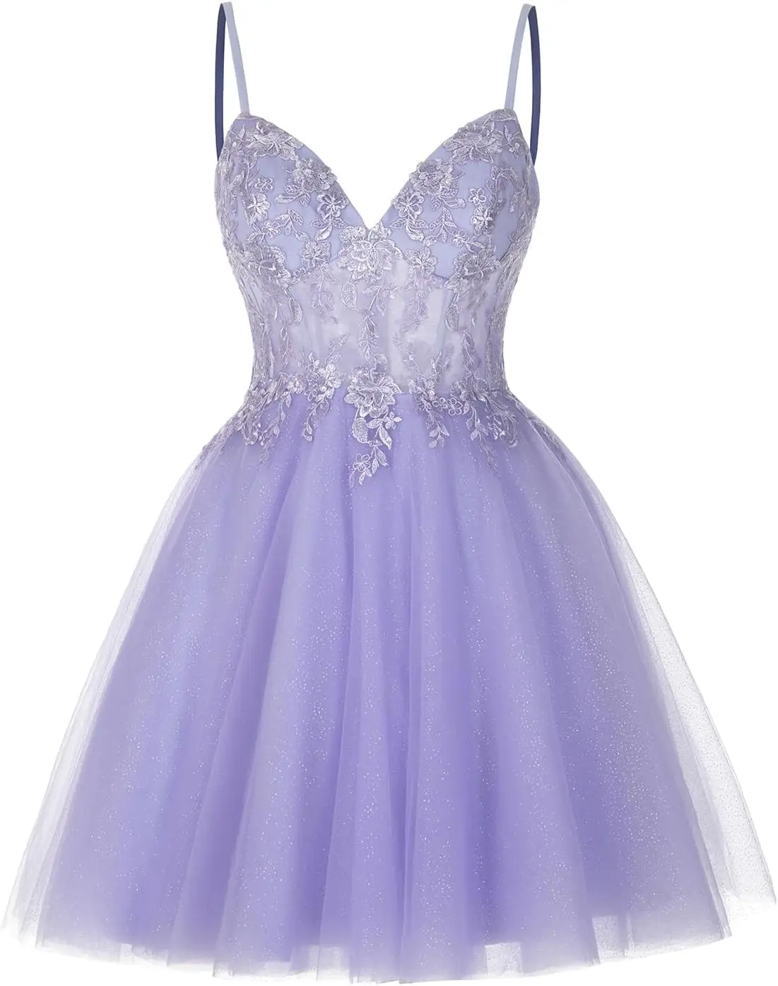 Korte kanten bloemen homecoming-jurken voor tieners Sparkly tule illusie galajurk boven de knie, mini-galajurken