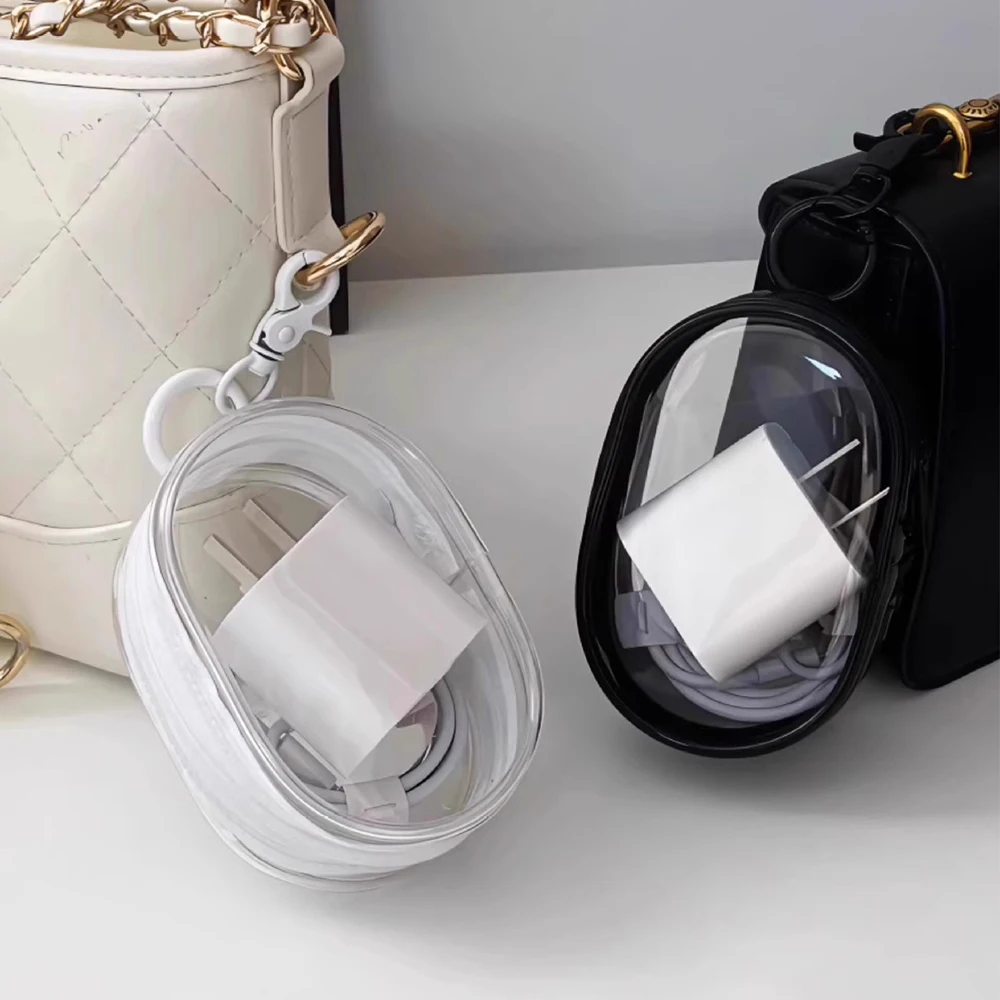 Transparent Data Cable Charger Storage Bag Cable Organizer Waterproof Travel Bag Organizer Mobile Phone Charger Protective Case
