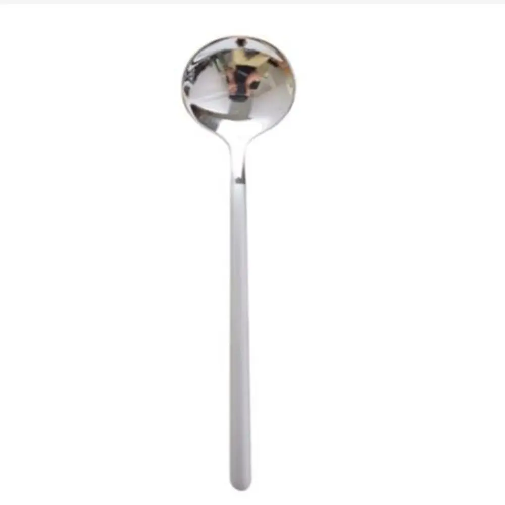 Mirror Reflection Solid Color Round Dessert Spoon Coffee Spoon Tableware Stainless Steel