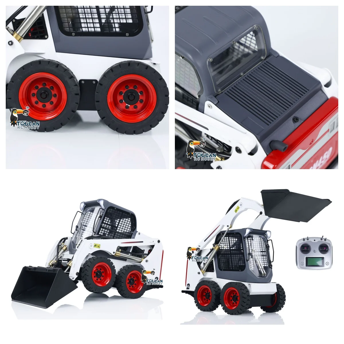 

1/14 SM450 RC Hydraulic Skid-Steer Loader Remote Control Wheeled Car Construction Vehicle with Sound Light System RC Toy Model
