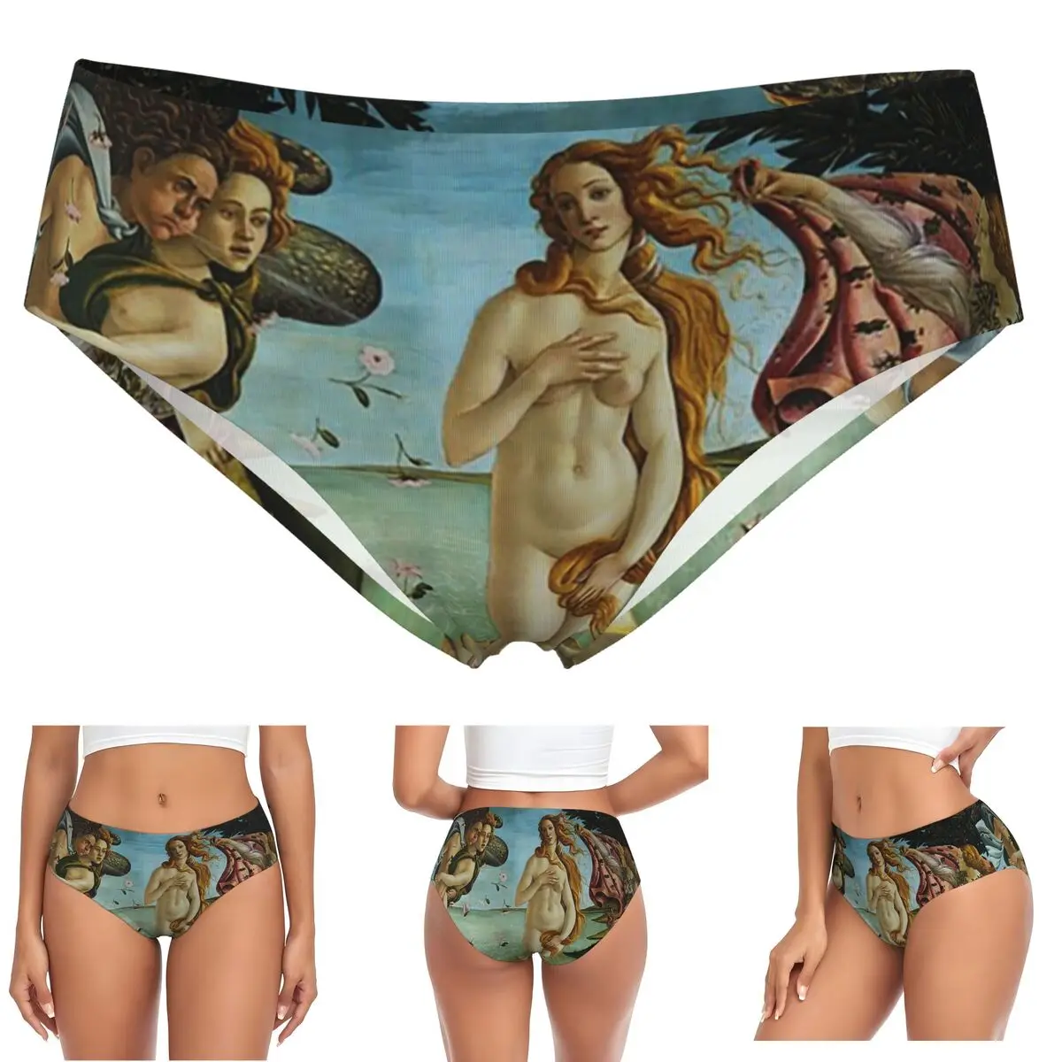 El nacimiento de Venus de Sandro Botticelli (1486) bragas, calzoncillos cómodos para mujer, ropa interior, calzoncillos femeninos transpirables