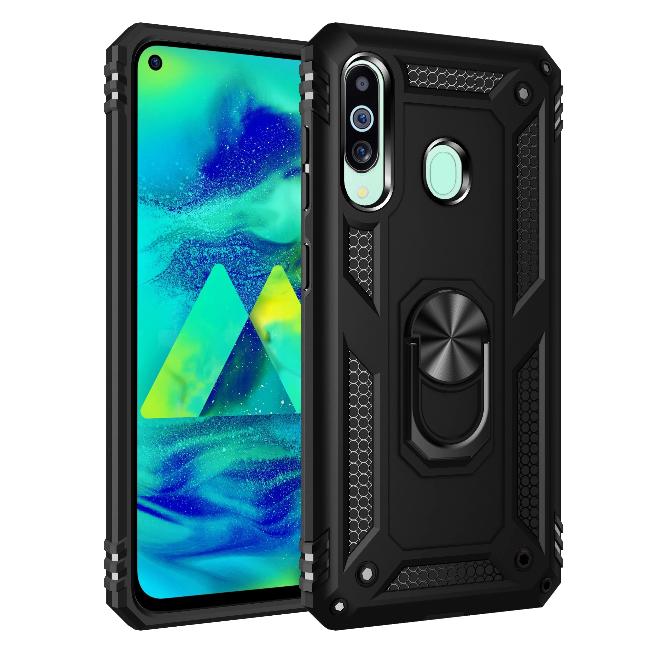 Shockproof Armor for Samsung Galaxy M51 M40 M31S M30S M21 M20 M11 M10 M01S M01 Core Ring Stand Bumper Silicone Phone Back Cover