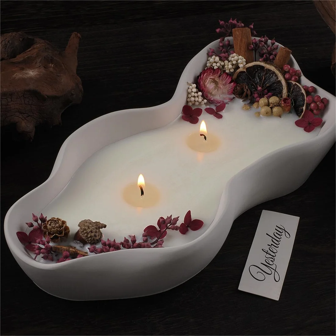 River Wave Cement Candle Vessel Silicone Mold Outdoor Planter Concrete Casting Mold Boat Shape Storage Box Plaster Resin Mould