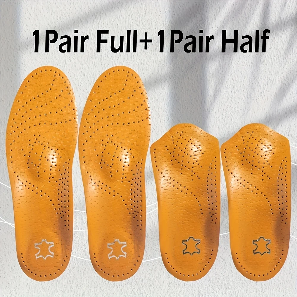 

2 пары различных стельок для обуви из воловьей кожи, кожаные стельки для плоскостопия, высокая поддержка свода стопы, ортопедическая обувь, подошва