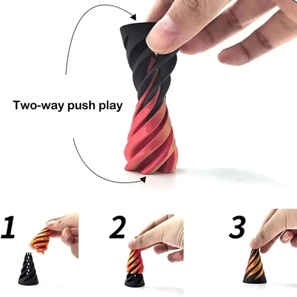 Impossible Pyramid Spiral Cone Toy Thread Illusion Mini Model Figurine Pass Through Pyramid Fidget Toy Adults Children Gift