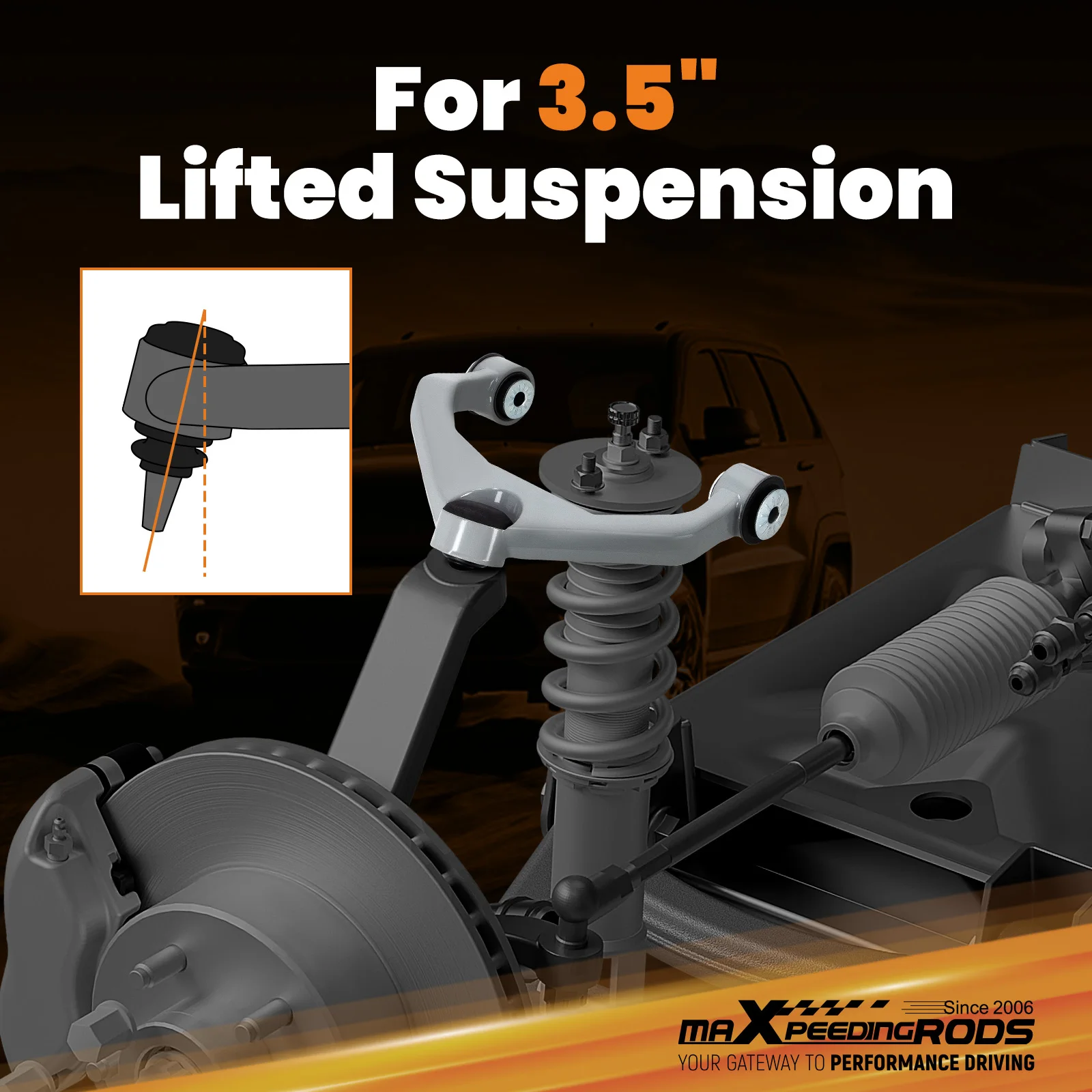 Upper Control Arms 3.5" Lift For Chevy Silverado GMC Sierra 2011-2019  2500HD 4WD