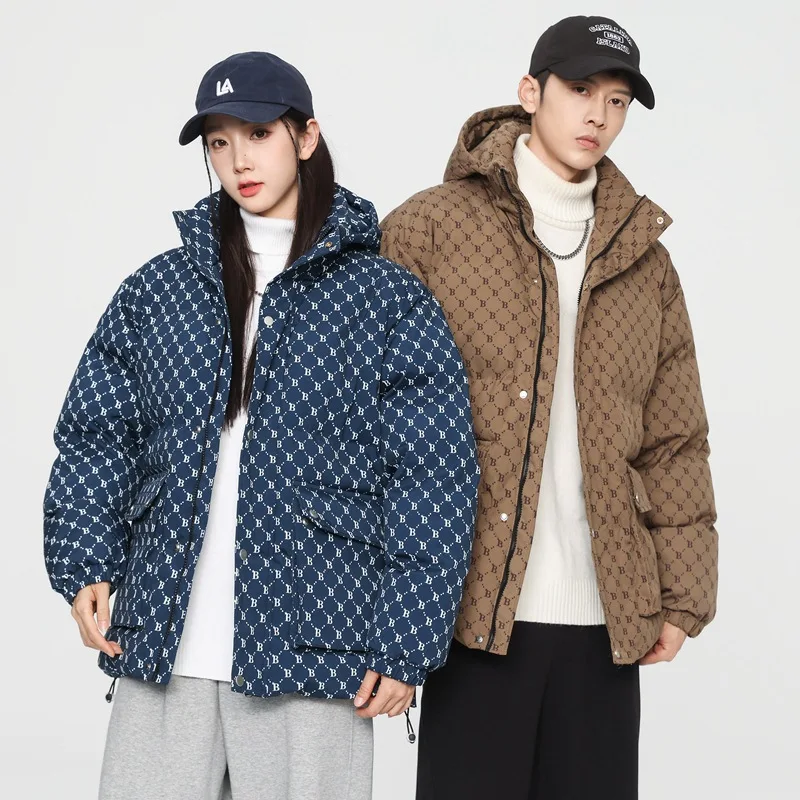 

2025 Popular Couple's Cotton-padded Clothes, Hooded Cotton-padded Clothes, Winter Trend Jackets, Thickened Cotton-padded Jackets
