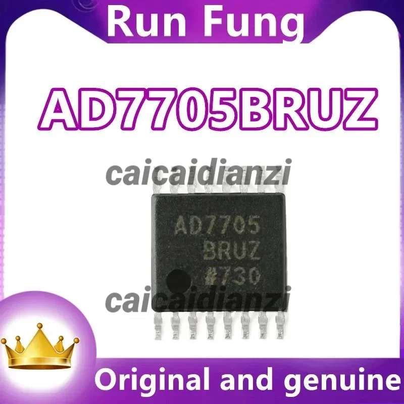 AD7705BRUZ-REEL7 AD7705BRUZ 16 Bit Analog to Digital Converter 2 Input 1 Sigma-Delta 16-TSSOP 5Pcs/Lot  New Original 