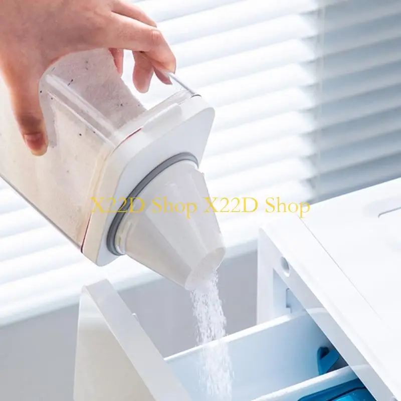 X22D 기능성 세탁 세제 분말 저장 박스 상자 뚜껑이있는 기능