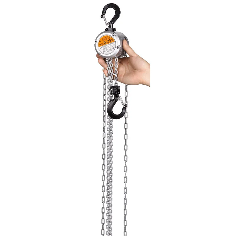 Mini Chain Hoist Aluminum Alloy Hand Cranked Chain Hoist 0.25/0.5 T Portable Manual Lever Block Lifting