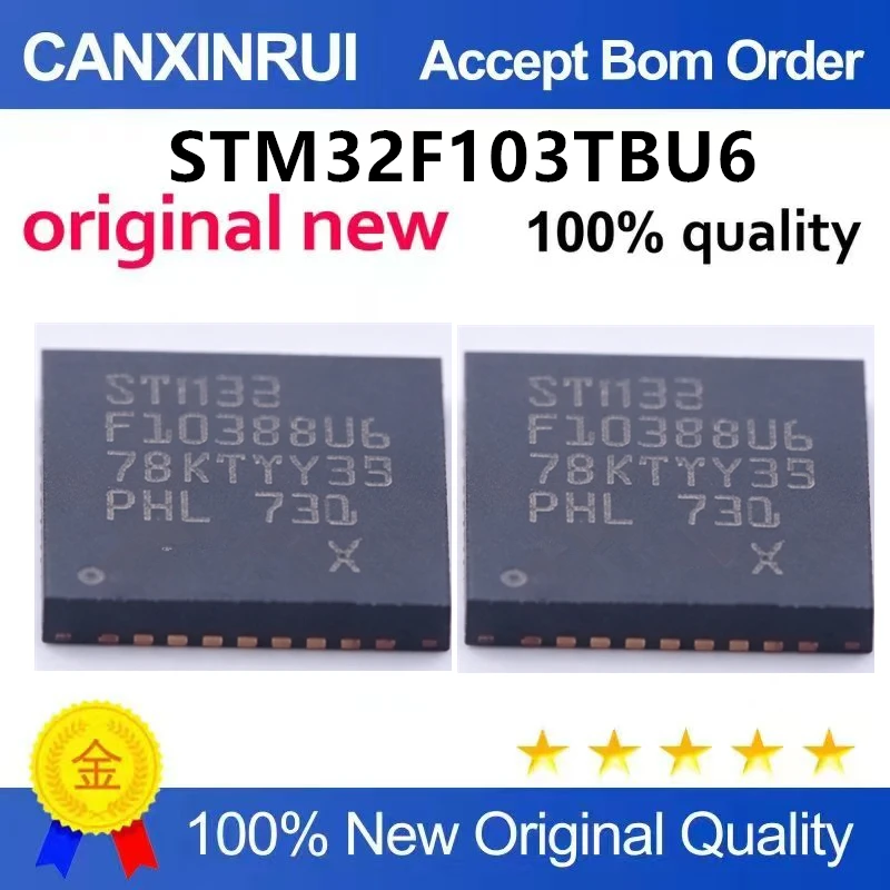 （5pcs-10pcs）Original STM32F103TBU6 VFQFPN-36 ARM Cortex-M3 32-bit microcontroller