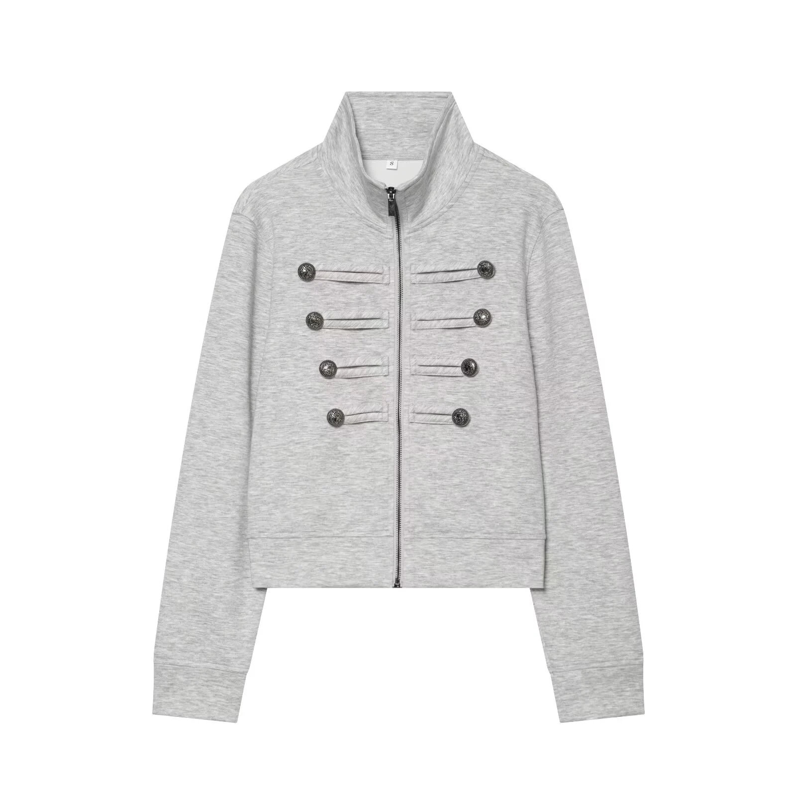 

Summer new women's clothing simple casual new Chinese Napoleon style wind rope knot collar long sleeved sweatshirt jacket