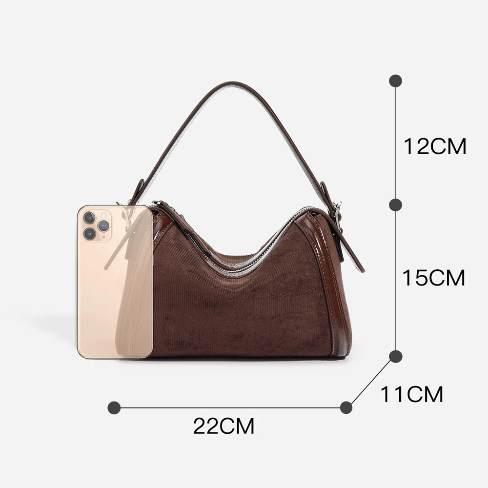 حقيبة كتف كلاسيكية من جلد الغزال حقيبة كروس نسائية كلاسيكية فاخرة حقيبة يد خريف جديدة #4