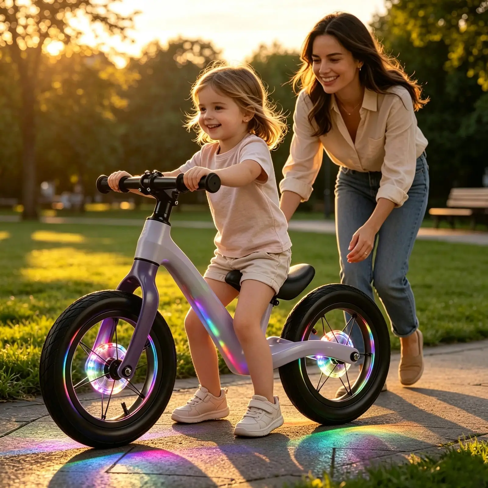 Bike Spoke Lights RGB Rechargeable Motion Sensor Bright Cool Lamp Kids Bike Tire Safety Spoke Lights For Boys Girls Outdoor