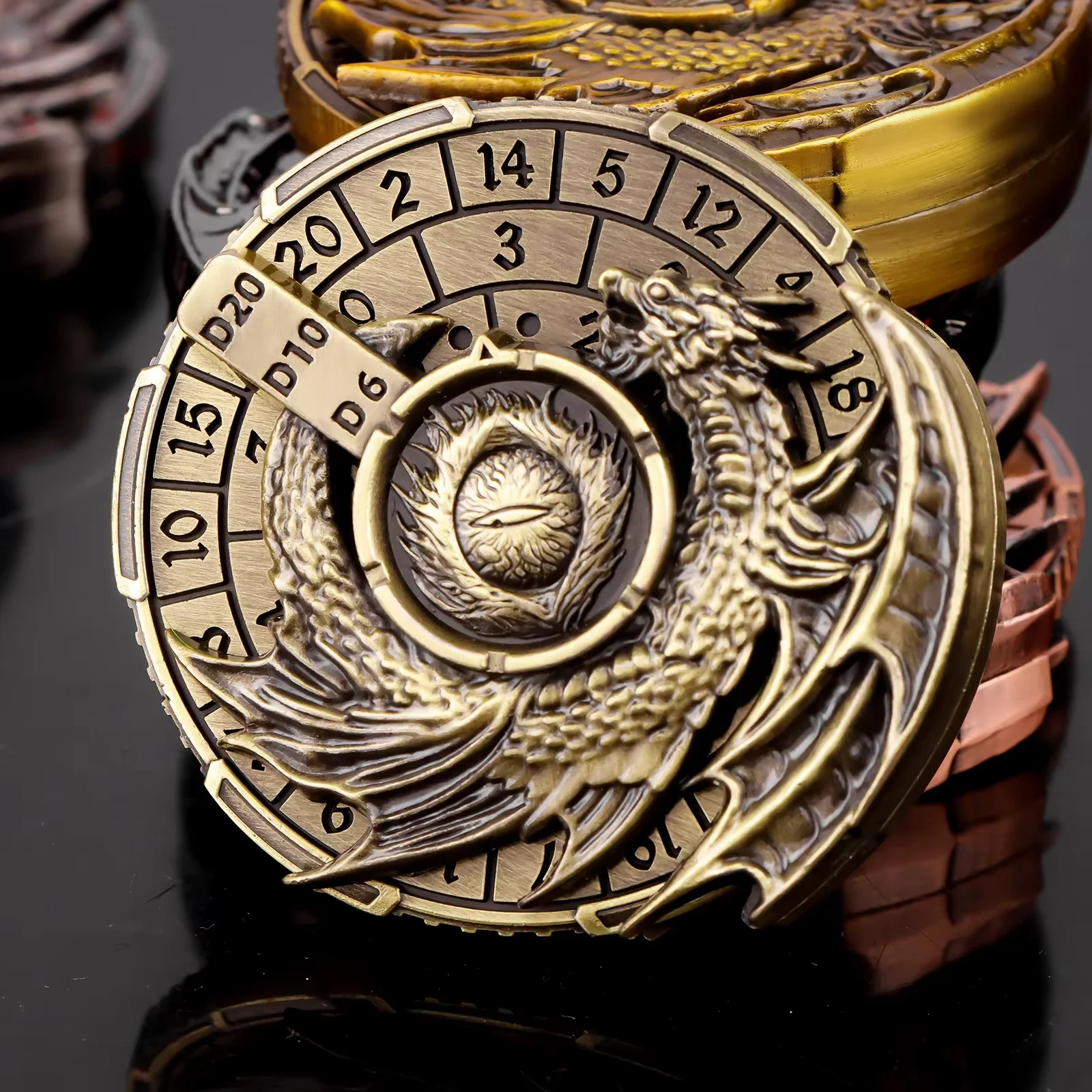 

7-in-1 Metal Spinner for Dungeons and Dragons and RPG Role Playing Game,Dragon Roulette Dice Spinner for DND Dice Set