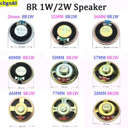 2 Stück 1w 2w 8r Akustik lautsprecher 8 Ohm Lautsprecher durchmesser 26 32 36 40 50 57 66 77 mm Rund lautsprecher für Audio und Elektronik