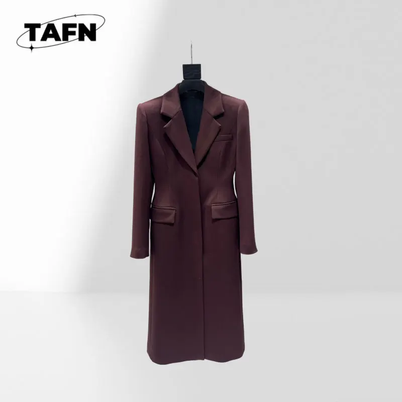 سترة نسائية كورية غير رسمية سترة واقية متوسطة الطول للركاب ملابس خارجية مع أصفاد قابلة للتعديل AJ2304