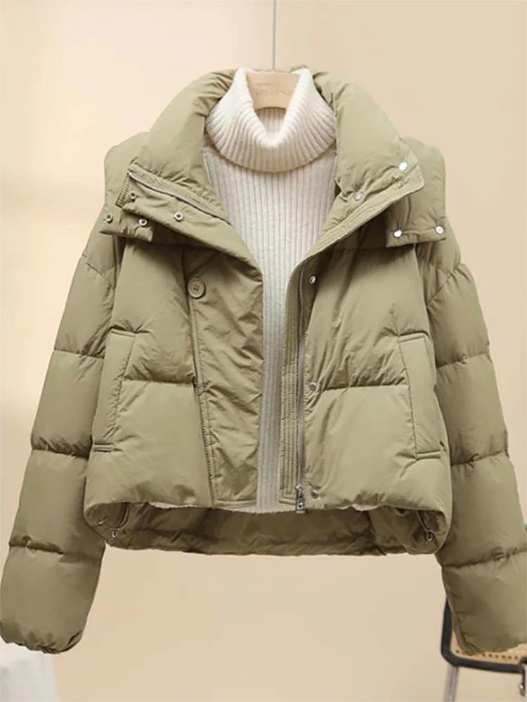 

Утепленная женская куртка-пуховик из хлопка с капюшоном, повседневная, зимняя, новинка, модная, маленький размер