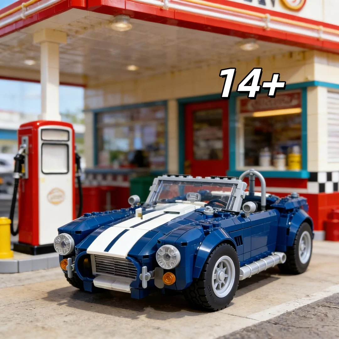 

Classic roadster assembly building blocks retro racing model adult collection desktop decoration educational toys