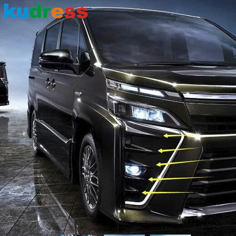 Para toyota voxy noah 80 2017 2018 2019 chrome frente do carro luz de nevoeiro capa da lâmpada guarnição cabeça foglight decore guarnições acessórios