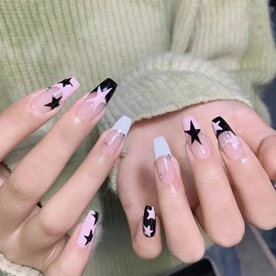 Nowe 4 szt. naklejek na paznokcie, letni zestaw naklejek na paznokcie z napisami, dekoracyjne naklejki wstążki, slidery do manicure, naklejki na paznokcie ZJT05