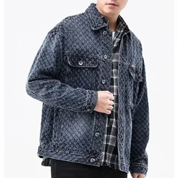 Jeans Coat For Men Button Blue Cargo Autumn Denim Jackets Man Joker Wholesale Low Cost Clothing In Lowest Price Washed Rock