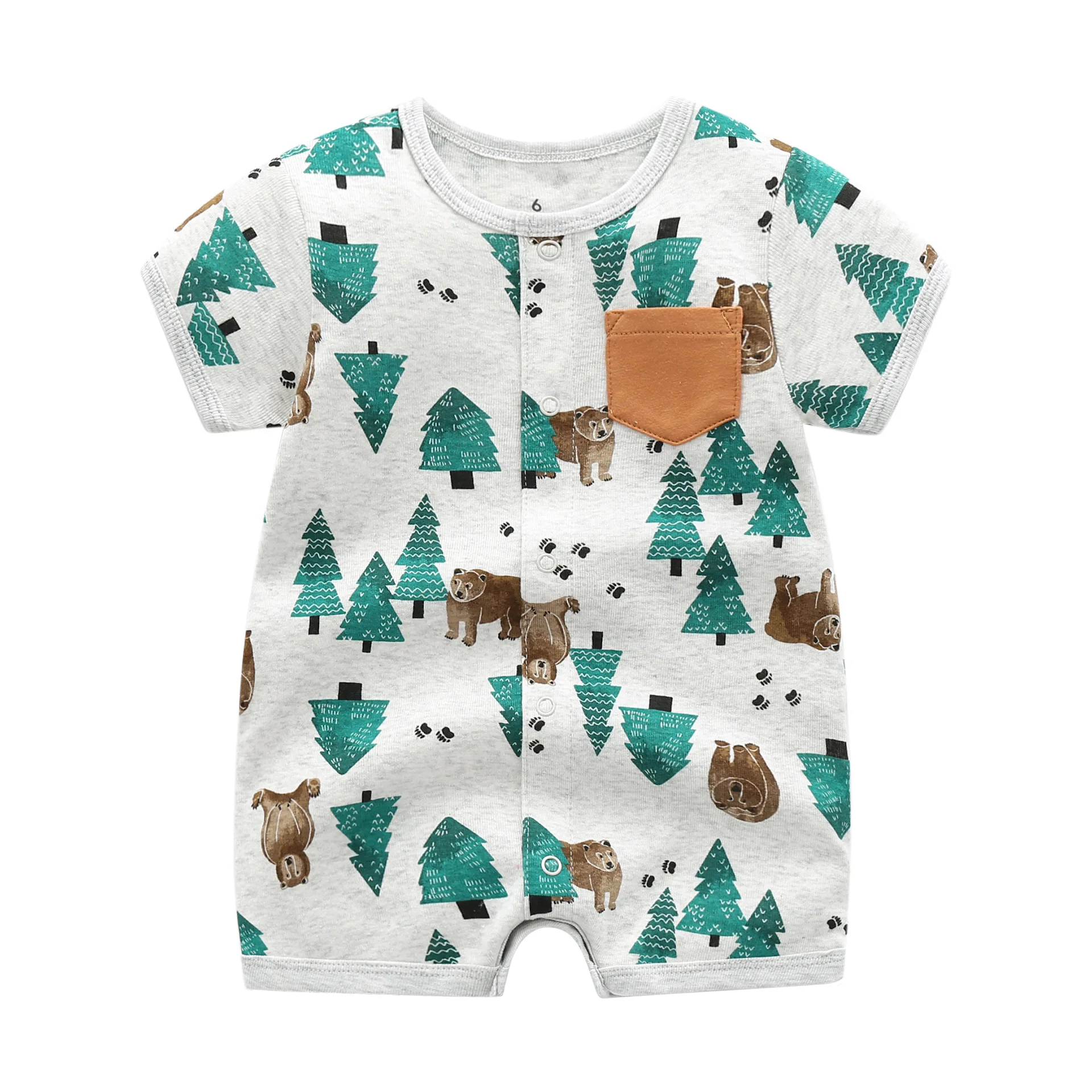 Summer brands Newborn Baby Rompers Short Sleeve Cartoon Printed Soft Cotton Jumpsuits Baby Infant Bebe Clothes For 0-24 Month