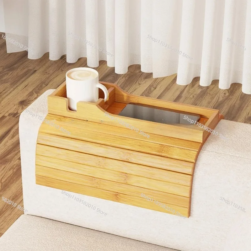 Bamboo Sofa Armrest Tray, Coffee Cup Holder Customizable by Source Manufacturer