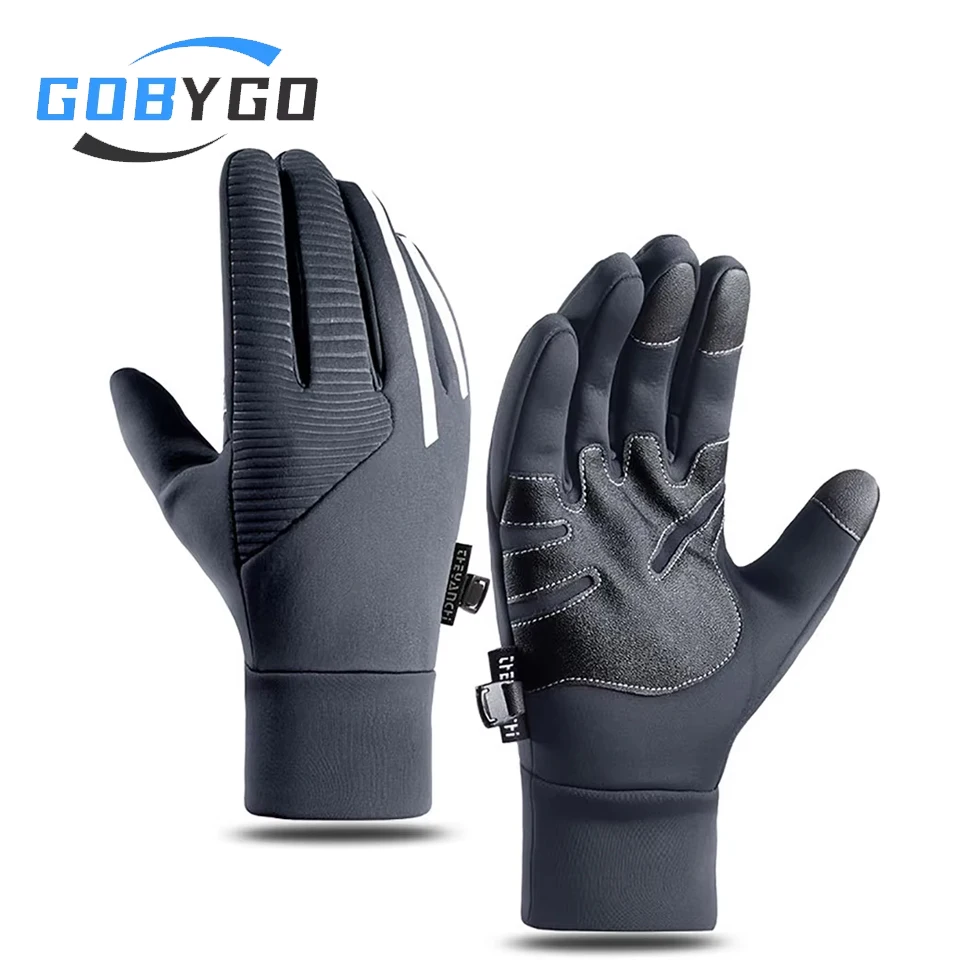 GOBYGO 1Pair Winter Cycling Gloves Outdoor Sports Touch Screen Warm Anti-slip windproof Waterproof Fishing Climbing Gloves