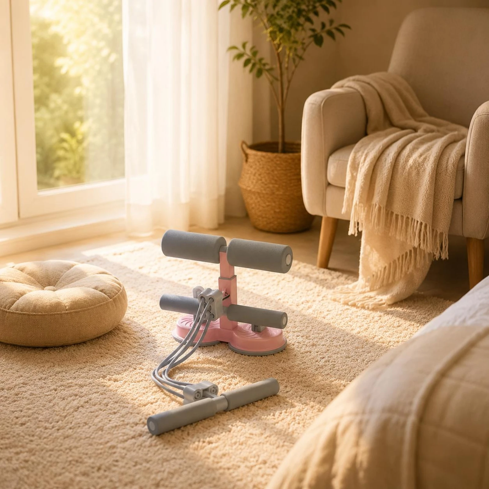 シットアップ補助器具-ポータブル-クランチトレーニングツール-腹筋運動器具-滑り止め設計-腹筋運動器具