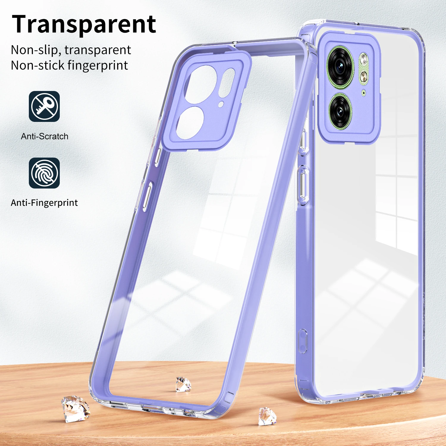 3 IN 1 Frame Clear Case for Motorola Moto Edge 40 XT2303-2 Luxury Soft Edge Hard Armor Shockproof Phone Cover MotorolaMotoEdge40