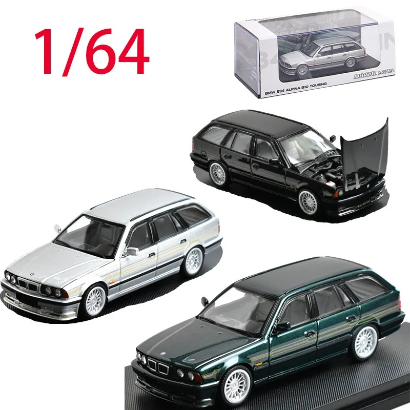 

Модель автомобиля из сплава BMW в масштабе 1/64, модель автомобиля BMW E34 ALPINA B10, игровые транспортные средства, игрушки для мальчиков, оригинальная коробка