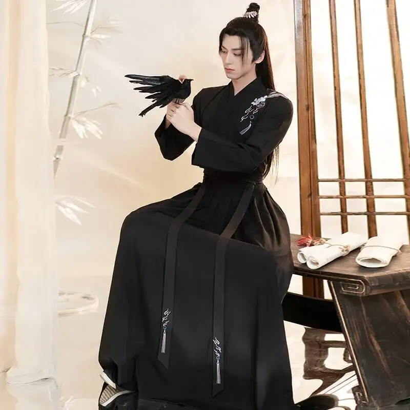 الملابس الصينية التقليدية HanFu رجل زي زوجين المبارز القديم الذكور كيمونو التطريز لمط تانغ البدلة